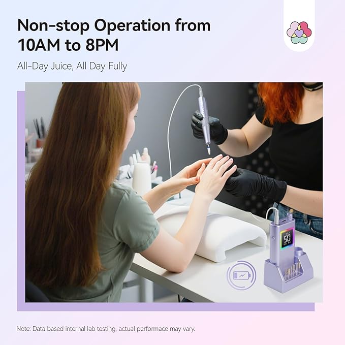 SAVILAND Advanced 50000 RPM Nail Drill Professional: 10S Fast Removal Electric Nail File Portable Nail Filer Electric with Rechargeable Electric Nail Drill Bits Pro Acrylic Nail Manicure Nail Tools