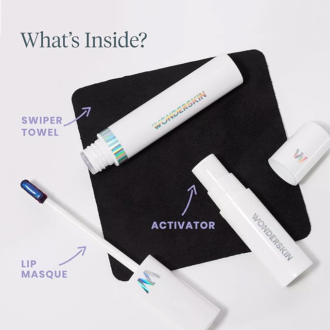 Wonderskin Wonder Blading All Day Lip Stain Peel Off Masque and Reveal Kit - Long Lasting, Waterproof Nude Lip Tint, Transfer Proof Natural Makeup Stain Kit (XOXO)