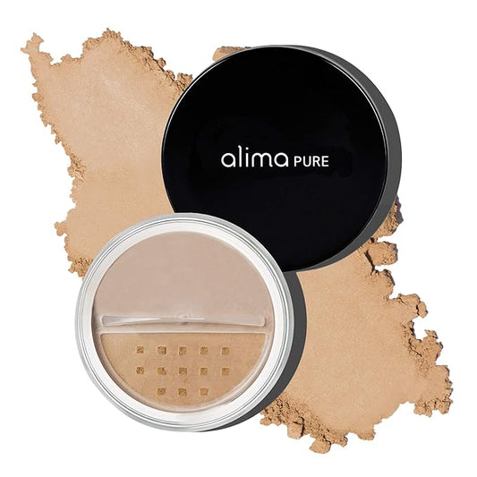 Alima Pure Matte Foundation Loose Mineral Powder Foundation Makeup, Loose Powder Makeup Oil Free Talc Free Powder, Natural Makeup Mineral Foundation Full Coverage Natural Foundation Powder .15 oz/4.5g