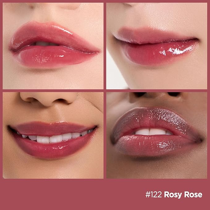 Laka Fruity Glam Lip Tint Mini, Glowing Lip Stain with Wide Color Spectrum, Hydrating & Lightweight Texture, Long-Lasting Bold Stain, Non-Sticky, Vegan, K-Beauty (#122 Rosy Rose)