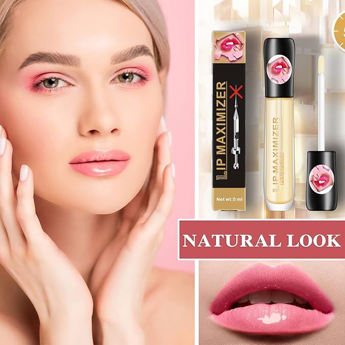 2 Pcs Lip Plumper Lip Gloss,Lip Maximizer Balm Plumper Lip Plumping Serum,Heathly Lip Moisturizer Enhancer Hydrated Lips,Reduces Improves Dry Lip Lines Lip Plumping Gloss Lip Extreme Volume