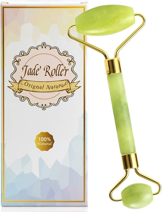 Bulex 100% Natural Jade Face Roller/Anti Aging Jade Stone Massager for Face & Eye Massage - Make Your Face Skin Smoother and Looks Younger
