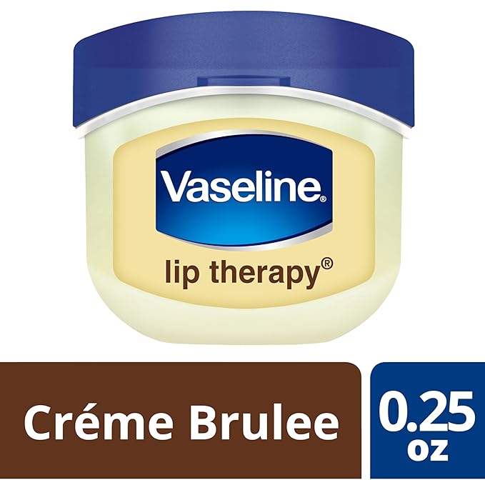 Vaseline Lip Therapy Creme Brulee Mini 4-Pack – Moisturizing Balm for Soft, Smooth Lips, 0.25 Oz Ea
