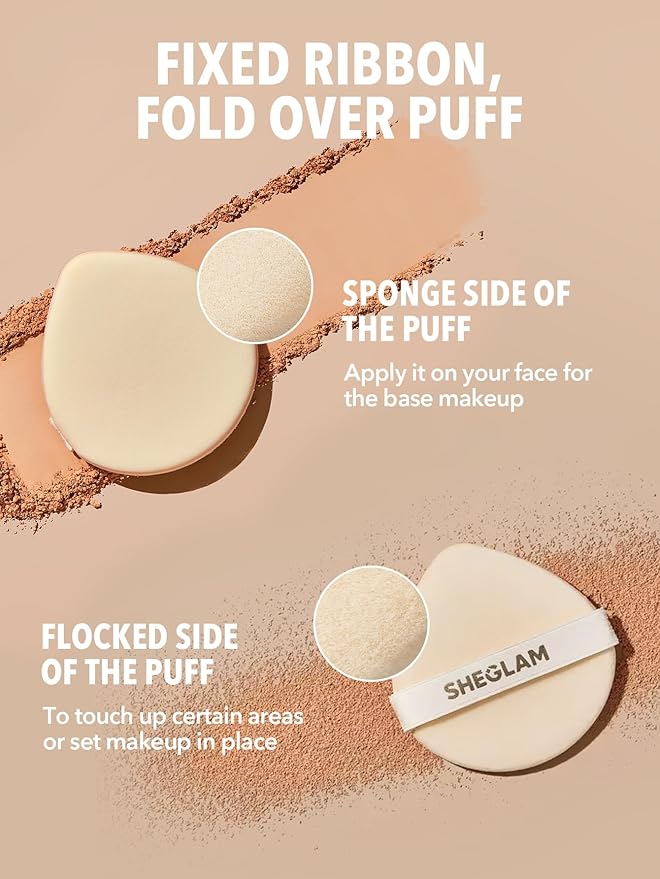 SHEGLAM SKin-Focus Full Coverage Powder Foundation Oil-Control Lightweight Face Pressed Powder Makeup-Mahogany