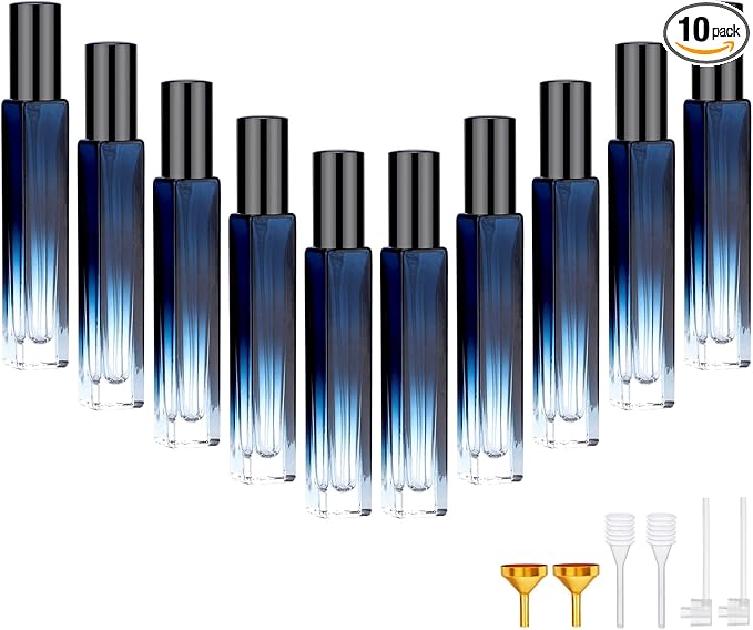 Segbeauty 10 Packs Perfume Bottles Empty, 10ml Refillable Portable Cologne Sprayer, 0.34oz Glass Spray Bottles for Dispensing Perfume, Mini Travel Size Perfume Atomizer Sample Container for Frangrance