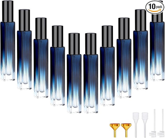 Segbeauty 10 Packs Perfume Bottles Empty, 10ml Refillable Portable Cologne Sprayer, 0.34oz Glass Spray Bottles for Dispensing Perfume, Mini Travel Size Perfume Atomizer Sample Container for Frangrance