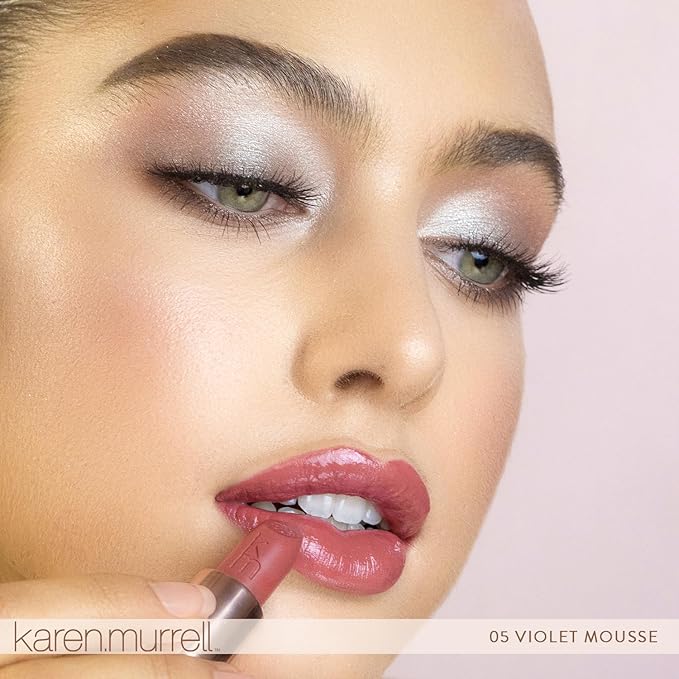 Karen Murrell - Natural Lip Stick 05 Violet Mousse - Violet Lipstick - Matte Finish, 100% Natural Ingredients, Moisturizes & Hydrates Lips - Paraben & Cruelty Free