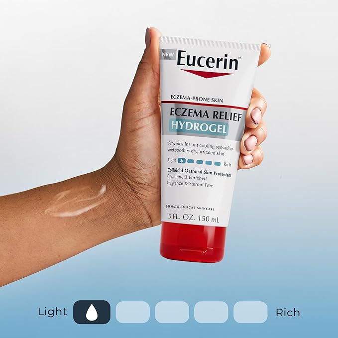 Eucerin Eczema Relief Hydrogel for Dry, Itchy, Eczema-Prone Skin, Fragrance Free and Steroid Free Body Moisturizer for Dry Skin, 5 Fl Oz Tube