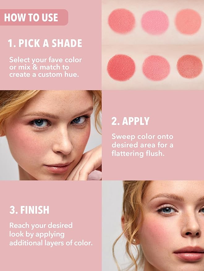 SHEGLAM Floral Flush 6-Color Blush Palette Long Lasting High Pigment Matte Pressed Powder Blush for Cheeks