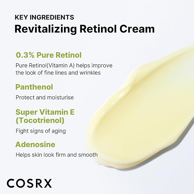 COSRX Retinol 0.3% Cream, 0.67 Oz, Anti-aging Eye & Neck Cream with Retinoid Treatment to Firm Skin, Reduce Wrinkles, Fine Lines, Signs of Aging, Gentle Daily Korean Skin Care