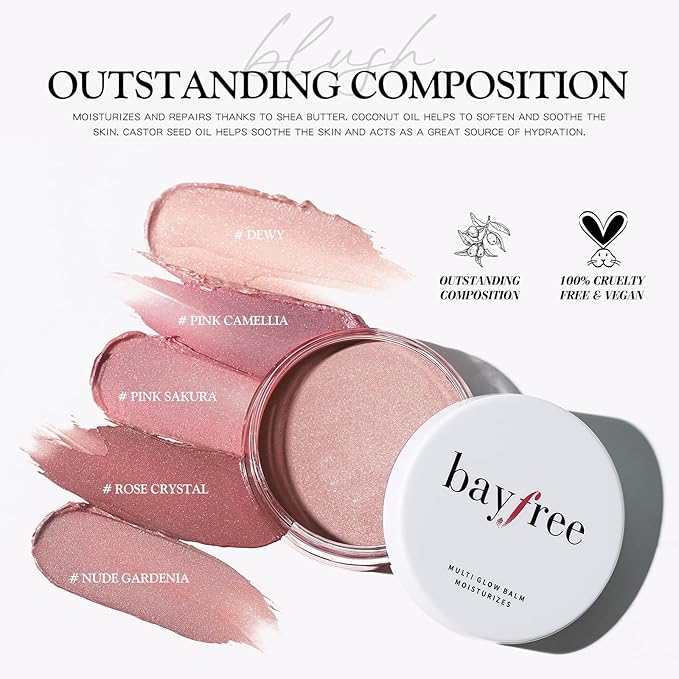 Multi Glow Balm, Cream Blush for Cheeks, Blush Balm Face Makeup, Radiant Finish, Hydrating, Creamy, Lightweight & Blendable Color, Face Balm, 0.63 Oz (Dewy)