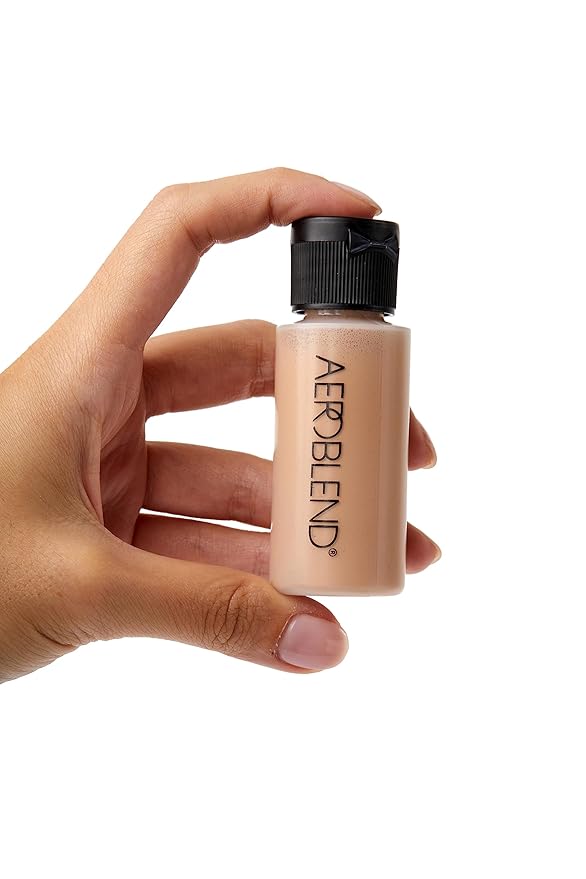AEROBLEND Airbrush Foundation Makeup (O50) Professional, Water-Based, Buildable, Long-wearing, For all skin types, 1 oz