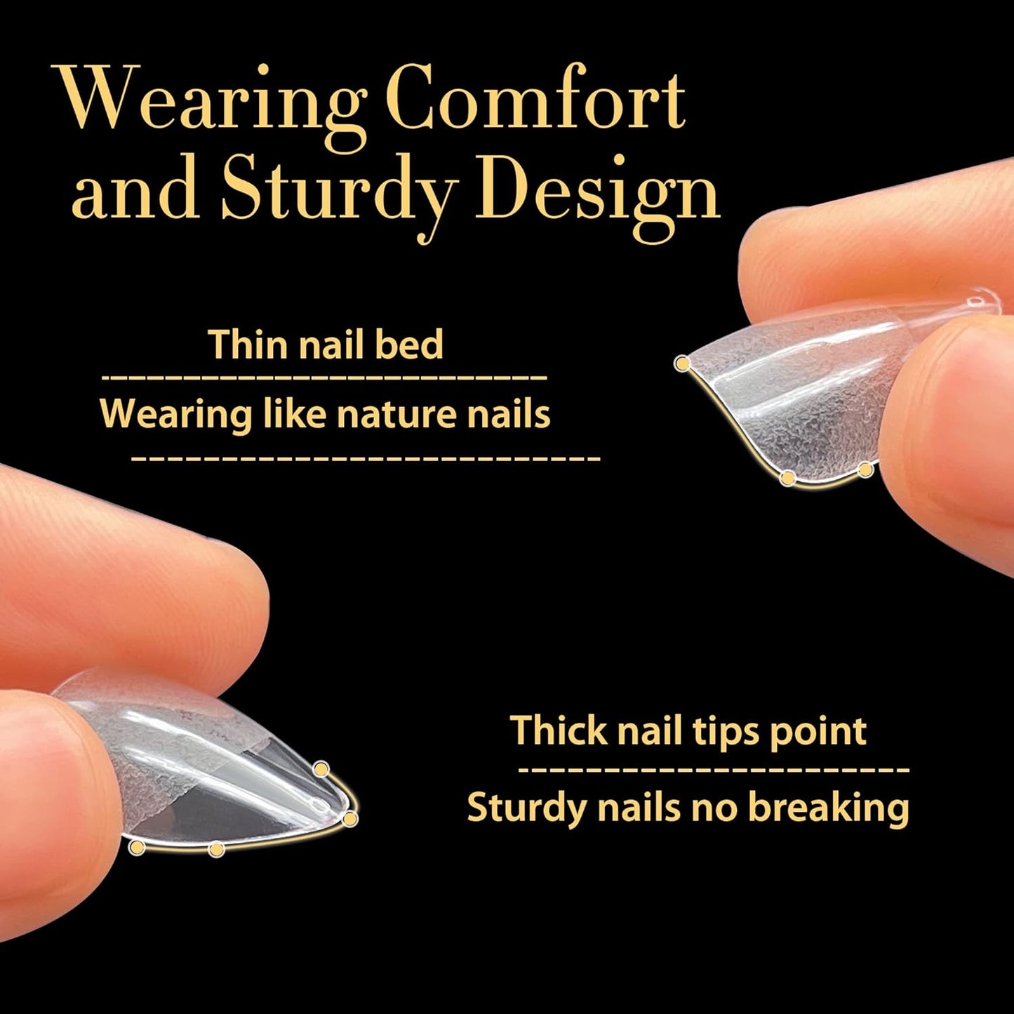 UNA GELLA Short Almond Gel Nail Tips, 600 Pcs Pre-Filed Short Nail Tips Almond Shape Half Matte Press On Nails 12 Sizes Full Cover Clear Fake Nails for Extension Home DIY Salon with Box