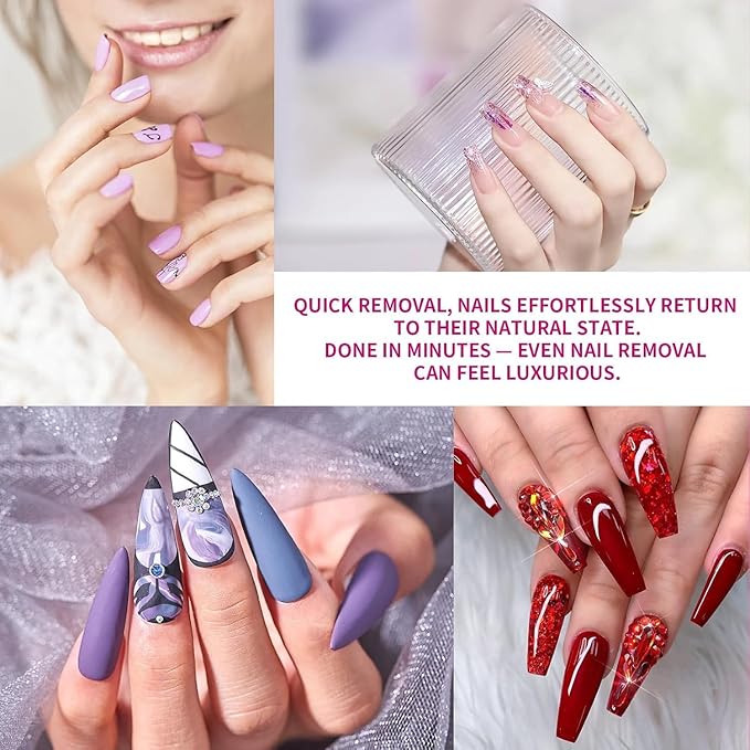 Gel Nail Polish Remover Kit - 15ML(0.5fl.oz) Fast Gel Remover with Latex Tape Peel Off Liquid and Manicure Tools, No Soaking or Wrapping Needed, Easy Removal for Gel Nails