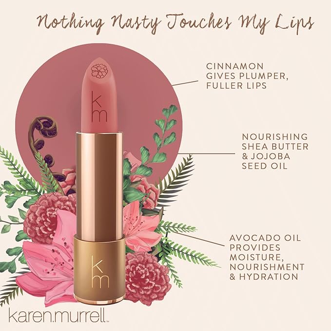 Karen Murrell - Natural Lip Stick - Lipstick 30 Driven - Nude Lipstick - Matte Finish, 100% Natural Ingredients, Moisturizes & Hydrates Lips - Paraben & Cruelty Free
