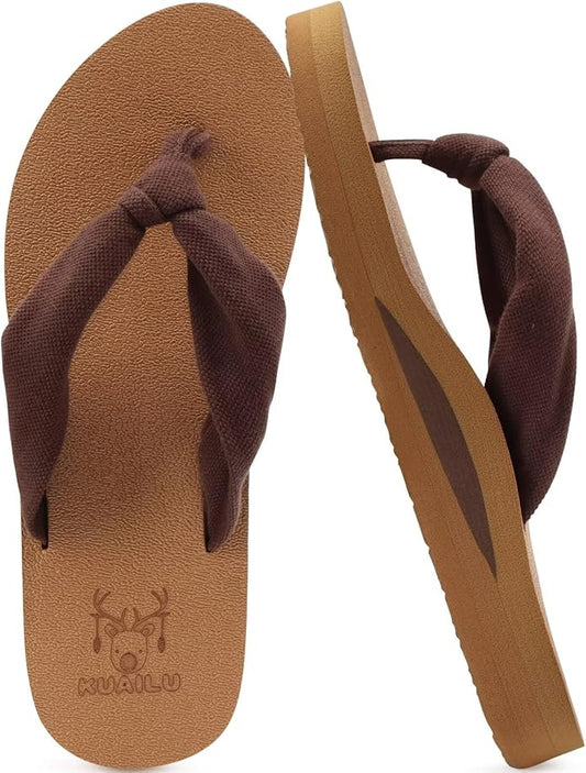 KuaiLu Womens Dressy Sandals Arch Support Yoga Mat Walking Cross Slides Ladies Slip on Orthotic Travel Outfits Slippers Cushion Comfortable