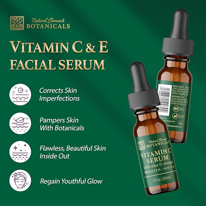 Vitamin C Serum | Super C Serum, Face Serum for Dark Spots, Fine Lines, Wrinkles & Dark Circle Remover | Vitamin E, & Hyaluronic Acid | Boost Collagen