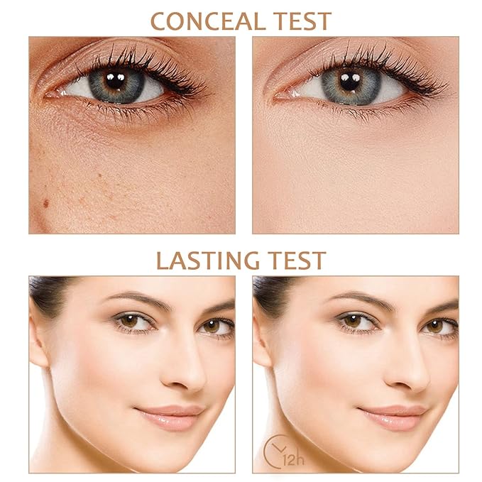 2 Pcs BB Cream Full Coverage Foundation,Hydrating Natural Flawless Concealer, Clean Nude Makeup Base,Color Correcting Oil-Free BB Cream(light skin tone)