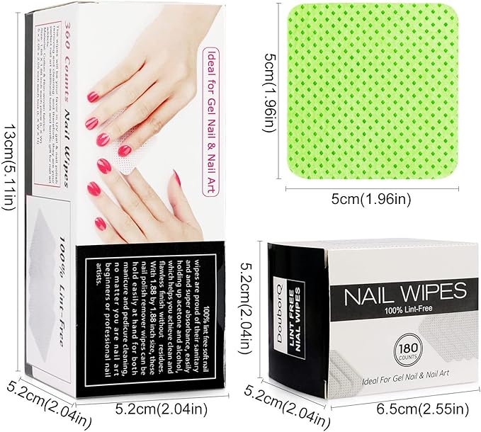 Gel Nail Polish Remover Compatible with Machine Disposable Nail Wipes Nail Polish Remover Cotton Lint Frees Cotton Pads for Gel Nails Finger/Toe Nail Care Care Kit (A, One Size)
