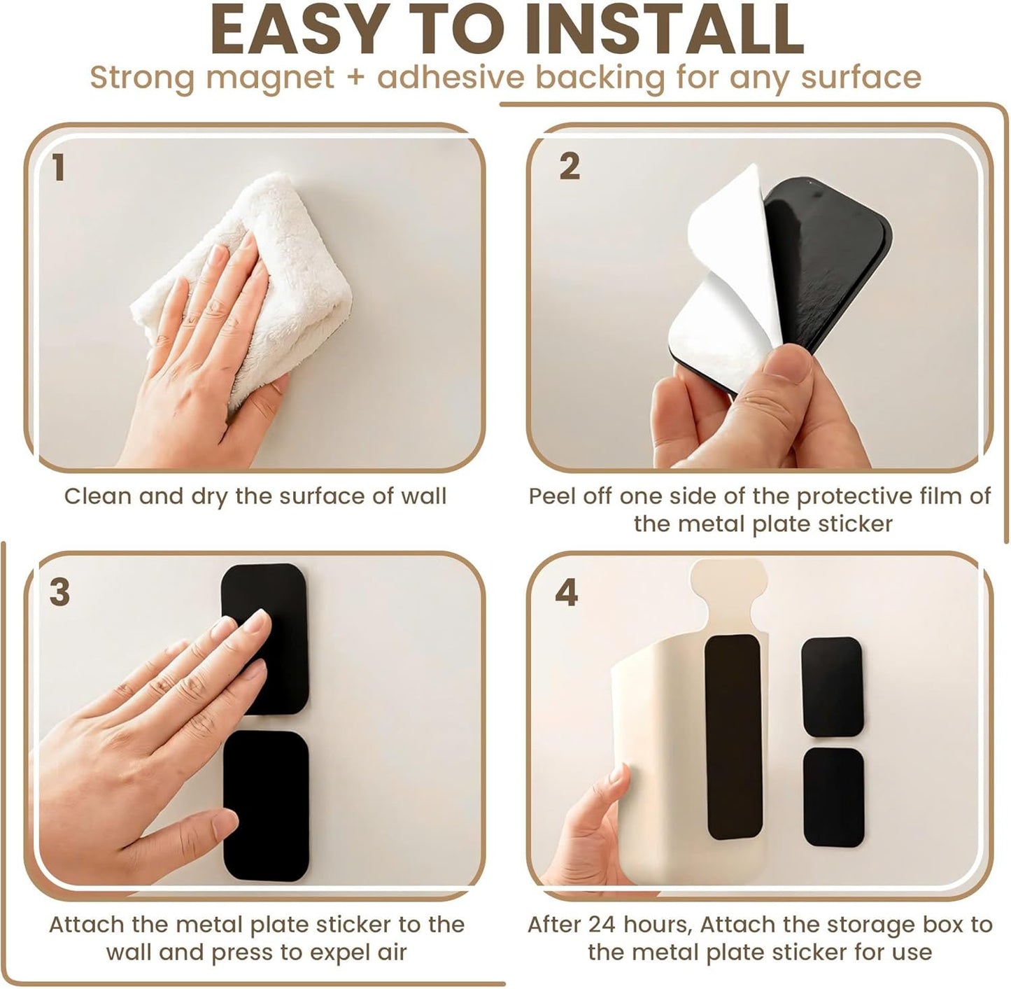 Pack 2 Magnetic Wall Mount Holder, Magnetic basket for fridge, Remote control holder, Straw organizer for cabinet door,Magnetic basket for whiteboard,Magnetic Marker Holder,School Locker Accessories