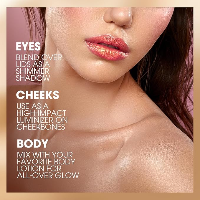 URQT Highly Pigmented Liquid Contour Highlighter - Built-in Sponge Tip Sculpted Complexion Wand Contour Natural Weightless Buildable Highlighters Contour Contouring Bronzer (#03 LIQUID GOLD)