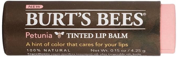 Burts Bees Tinted Lip Balm, Petunia, 0.15 Ounce (3 Pack)