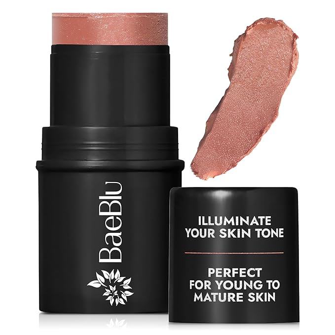 Organic Blush Tube, Sangria - 100% Natural Vegan Cream Blush Sticks, Multi-Use Bronzer, & Highlighter for Lips, Cheeks & Eyes, Buildable Shimmer, Gluten-Free, Paraben-Free, Made in USA