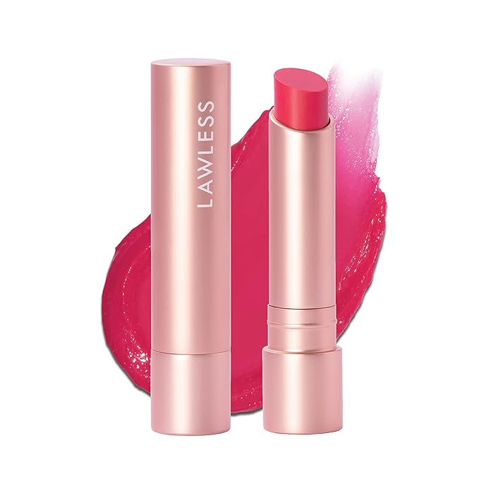 LAWLESS Forget the Filler Lip Plumping Line Smoothing Tinted Balm - Juicy Watermelon - Premium Tinted Lip Balm with Natural Ingredients to Plump and Smooth Lips for a Firmer, Fuller Look - 0.09 oz