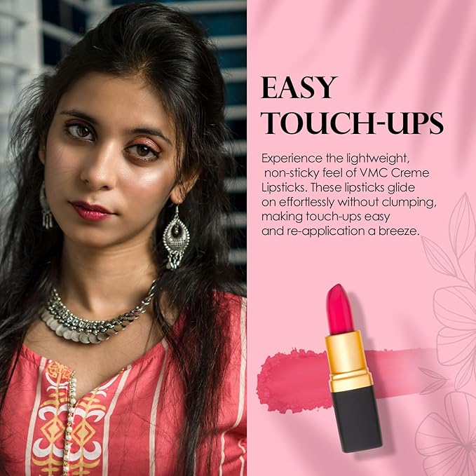 Vera Moore Creme Lipstick, Long Lasting, Lightweight, Moisturizing Opaque Color with Staying Power, Fragrance, and Paraben Free Cosmetics Soft Lipstick (Candy)