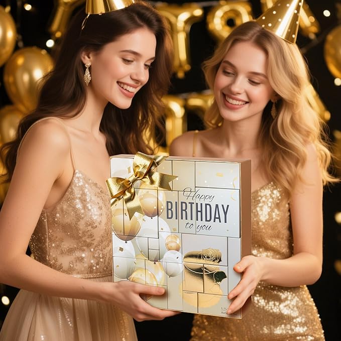 24Pcs Happy Birthday Gifts for Women Mom - Luxury Birthday Presents Spa Gift Set, Bath and Body Gift for Sister Girlfriend Wife Grandma with Necklace, Birthday Gift Set Idea for Women Female Friends