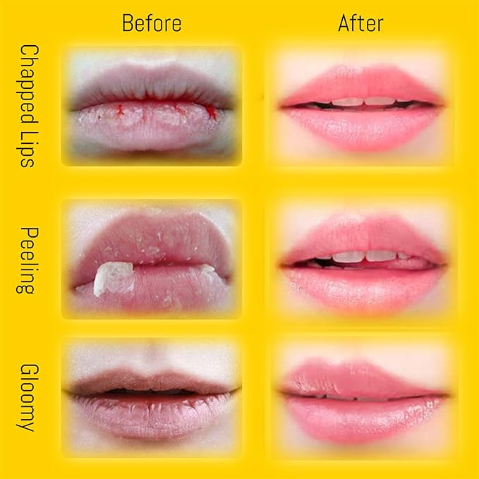 3PCS Lip Balm Honey Pot, Honey Pot Lip Balm for Dry Cracked Lips, Strawberry Lip Balm Scrubs Exfoliator & Moisturizer, Hydrating Lip Balm Honey Pot with Wand, Lip Sleeping Mask (3pcs)