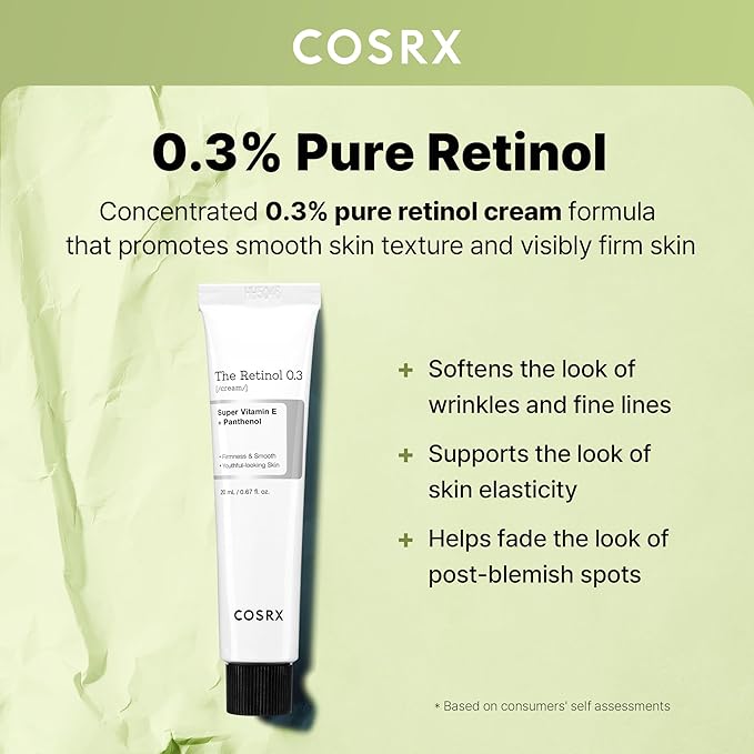 COSRX Retinol 0.3% Cream, 0.67 Oz, Anti-aging Eye & Neck Cream with Retinoid Treatment to Firm Skin, Reduce Wrinkles, Fine Lines, Signs of Aging, Gentle Daily Korean Skin Care