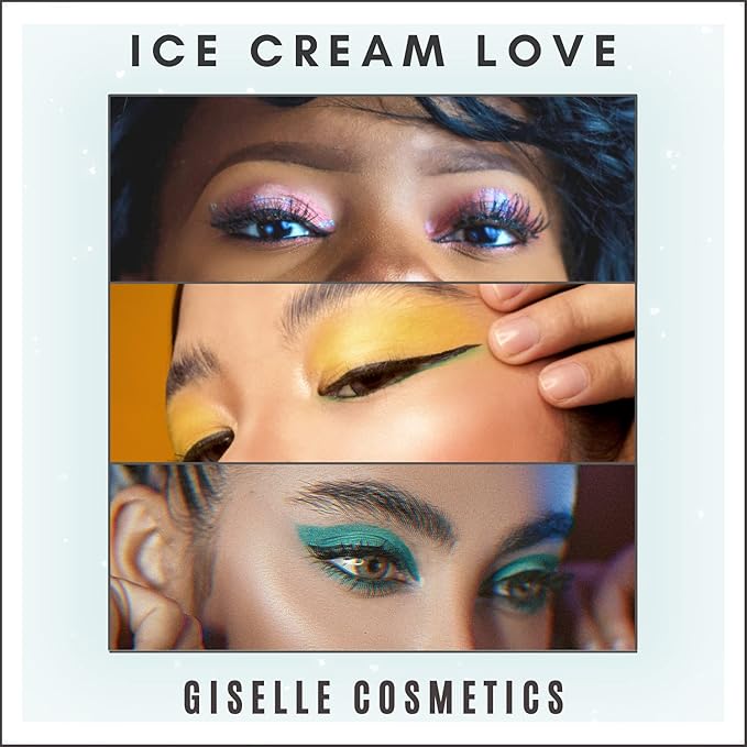 Ice Cream Love Mineral Powder Organic Makeup Kit - Loose Pigment Eyeshadow, Glitter Eyeshadow, Copper Eyeshadow Palette, Non-Toxic Shimmer Eye Shadow, Talc-Free Eyeshadow