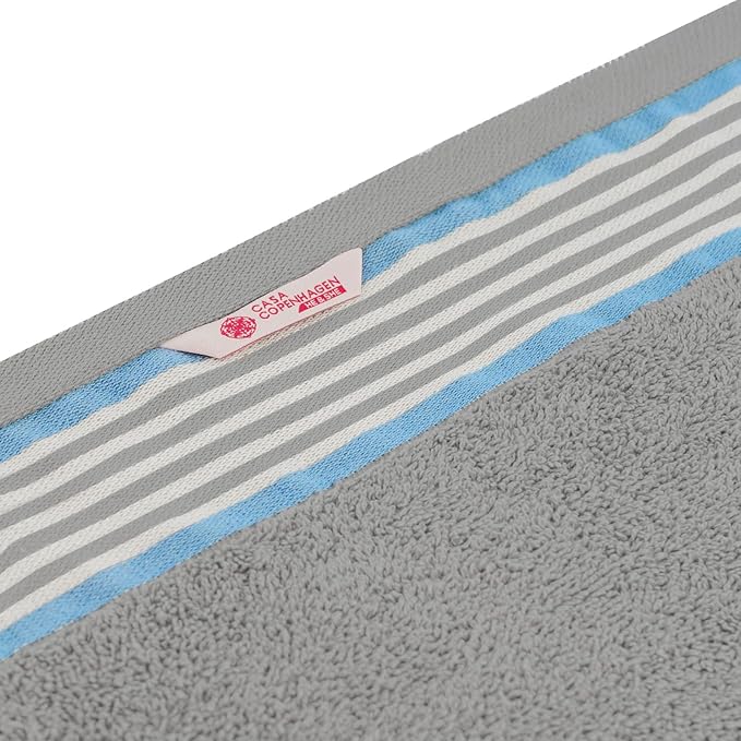 CASA COPENHAGEN He & She 2 Pieces Large Bath Sheet Set- Grey Violet + Dusty Blue, 550 GSM, Designed in Denmark Made of Soft Egyptian Cotton for Bathroom, Kitchen & Shower