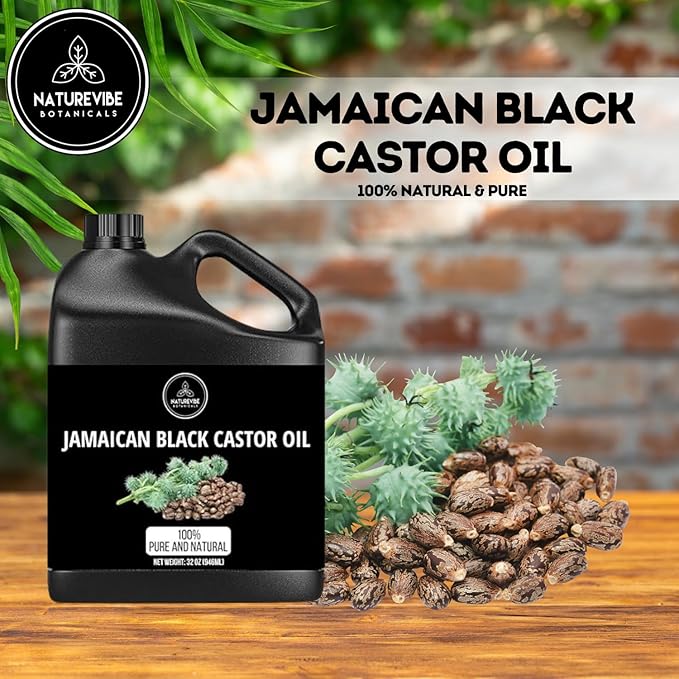 Naturevibe Botanicals Jamaican Black Castor Oil 32 Ounces | 100% Pure and Natural | Great for Skin Care and Hair Care
