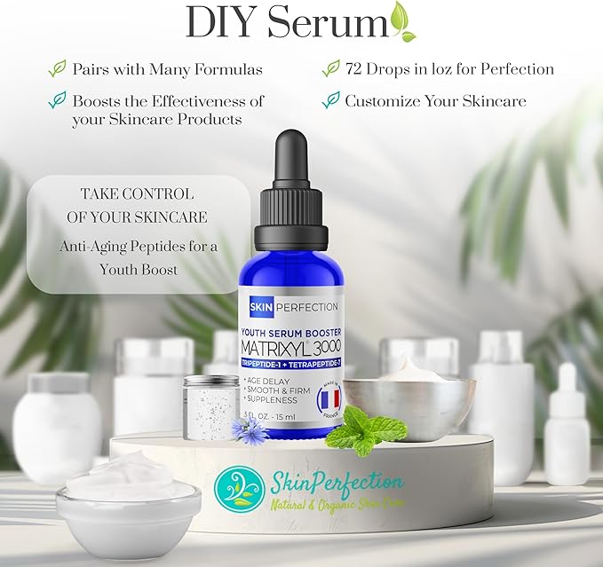 Skin Perfection Matrixyl 3000 Serum for Face Anti Aging - Face Serum for Women Anti Aging with Palmitoyl Tripeptide-1 Tetrapeptide 7 for Wrinkles & Fine Lines - Mix with Any Skincare Product - 0.5oz