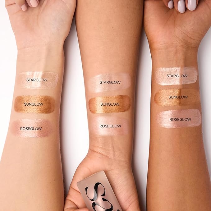 Saie Mini Glowy Super Gel Lightweight Illuminator - Luminizer + Makeup Primer for Glowing Skin - Enriched with Vitamin C + Hydrating Squalane Oil - Wear Alone or Under Makeup - Sunglow (0.5 oz)