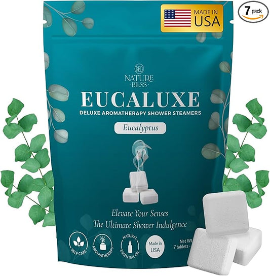 Eucalyptus Shower Steamers - 7 Pack Shower Tablets Aromatherapy for Sinus and Tension Support - Gifts for Women & Men - Eucalyptus for Shower, Shower Accessories & at Home Spa Essentials