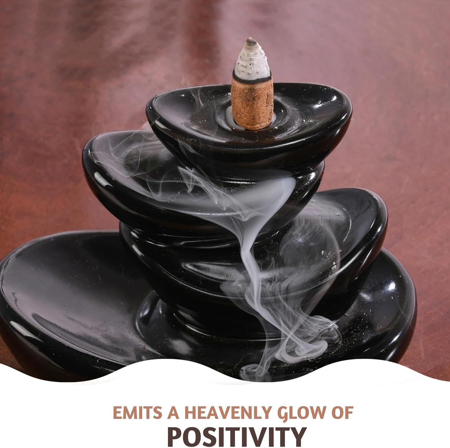 Folkulture Backflow Incense Cones for Home | Pack of 2 (20) Waterfall Sleep Incense Cone Scented | Dual Set - Ylang Ylang & Jasmine | Natural Fragrances | Barossa Rose Plum Incense