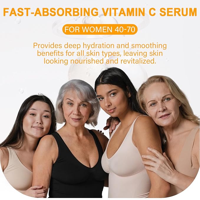 SkinRevive Vitamin C Serum for Women over 70, Vitamin C Serum for Mature Skin Face Hydrates, Firms, Lifts, Targets Age Marks, Wrinkles and Smoothes Skin Texture 1.69 fl oz Pack of 2