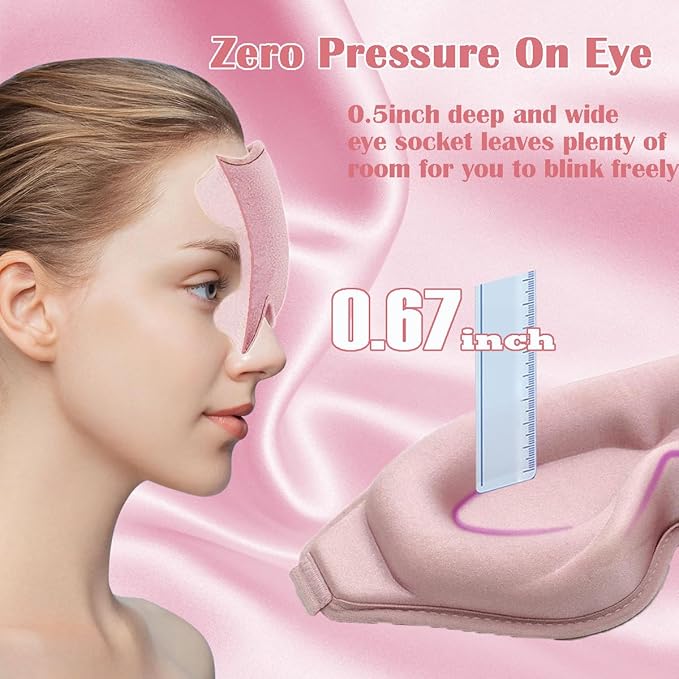 Eye Mask for Lash Extensions, Sleeping Mask for Women, 3D Contoured Eyelash Sleeping Mask for Extensions, Eye Covers for Sleeping for Travel, Airplane, Meditation
