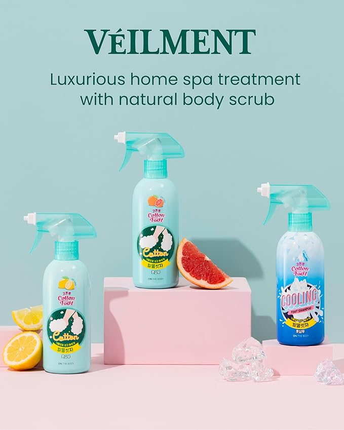 Cotton Foot - Foot Shampoo (Menthol Cooling, 13fl oz) - Refreshing Cleanse Spray, Deodorizing Foot Care Wash. Foaming Wash, Easy to Use