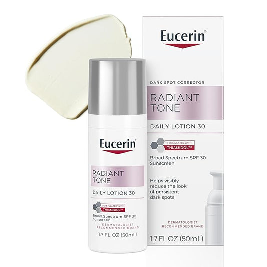 Eucerin Radiant Tone Daily Face Lotion with SPF 30, Dark Spot Corrector with Thiamidol, Face Moisturizer Helps Visibly Reduce the Look of Persistent Dark Spots, All Skin Types, 1.7 Fl Oz Bottle