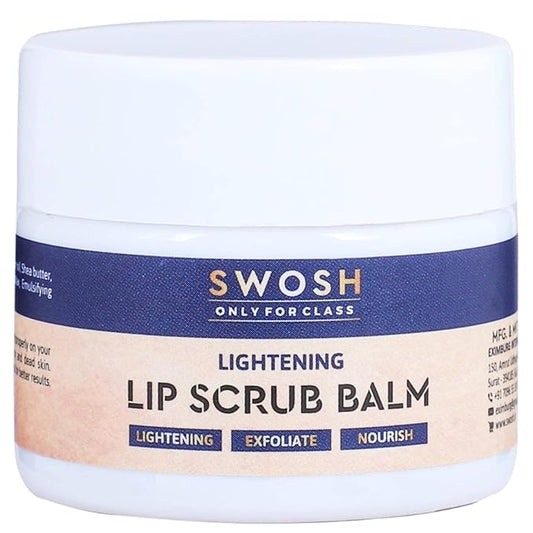 SWOSH Lip Scrub For Dark Lips To Lighten Pink 20 gram | Lip Brightening Scrub Balm For Women and Men