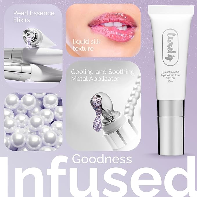 Tinted Lip Balm Elixir for OIder Women, Hydrating Vegan Lip Care with Sheer Color & Moisturizing Glow – Non-Sticky Nourishing Lip Treatment for Soft, Smooth Lips (Pearl Essence 10ml)