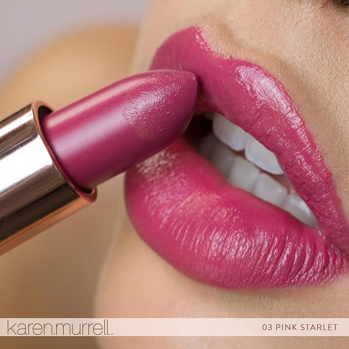 Karen Murrell - Natural Lip Stick 03 Pink Starlet - Pink Lipstick - Matte Finish, 100% Natural Ingredients, Moisturizes & Hydrates Lips - Paraben & Cruelty Free