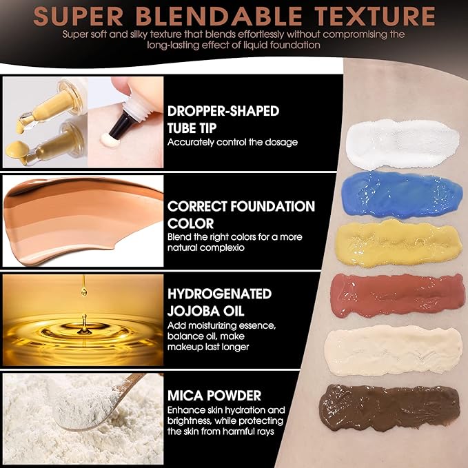 Light Cream Foundation Mixing Pigment for Adjusting Shade and Color Corrector, Blends Easily, Light Cream Color Corrector for Adjusted to Lighten Various Foundation Colors (Light Cream)