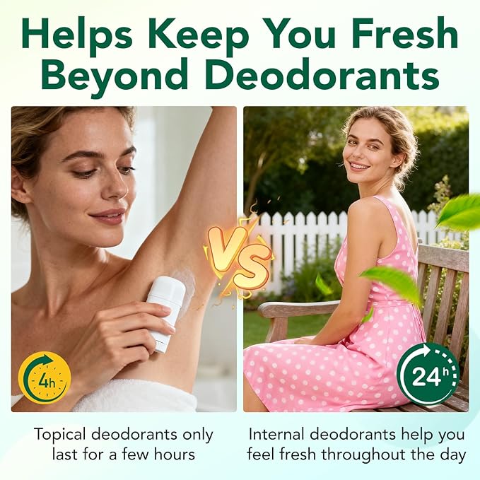 Body Deodorizing Supplement,Chlorophyll Capsules for Body Odor, Fresh Breath,Chlorophyll Capsules Supports Immunity and Digestion,for Men & Women,Vegan(120 Caps)