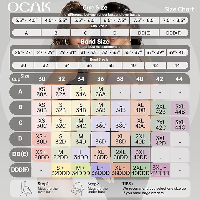 OEAK Womens Deep V Bras Wireless Comfortable Bra Supportive No Underwire Bras Tshirt Push Up Bralettes Plunge Seamless Bra