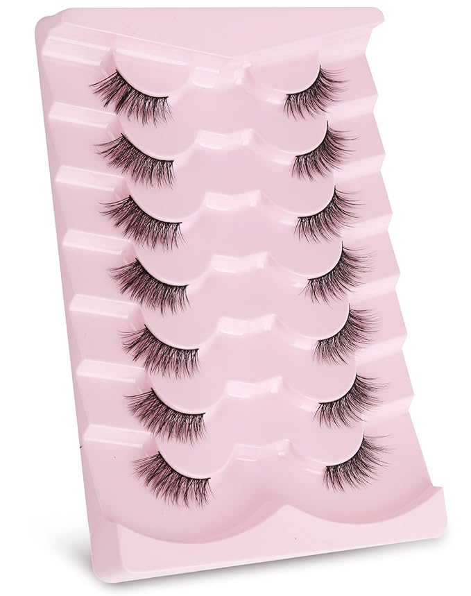 Onlyall Half Eyelashes Corner Lashes Natural Lashes Half Lashes Wispy End Lashes Corner Eyelashes 3/4 Lashes 7 Pairs C19